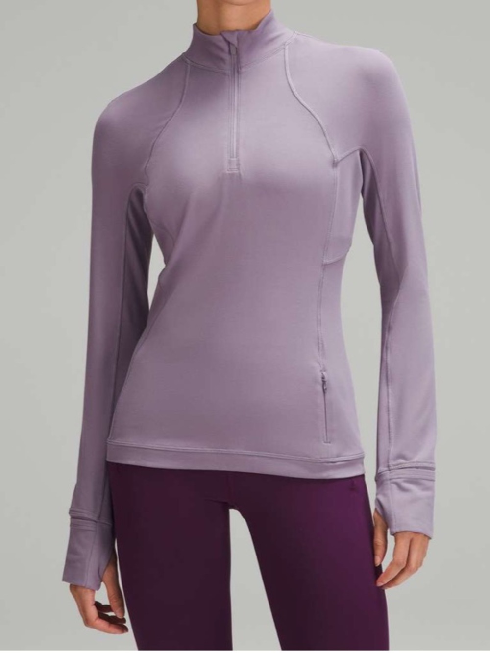 lululemon athletica Half-Zip Rulu Pullover Jacket - Purple Ash zip pocket Size 6